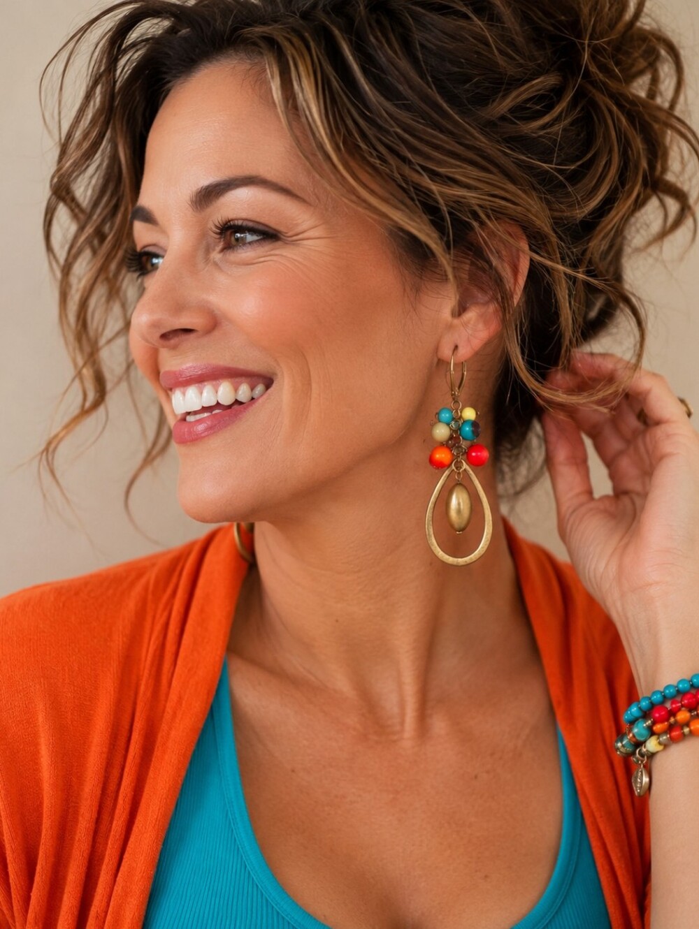Multicolored Pierced Ear Earrings
